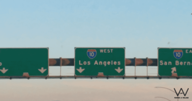 Cartel de carretera llegando a Los Ángeles